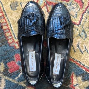 Bruno Magli crocodile tassel loafers